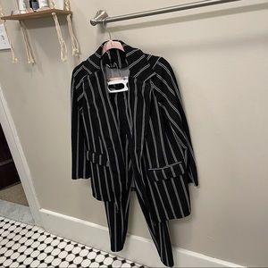 Black and white striped 2 piece blazer and pants